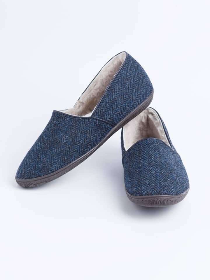 Draper Harris Tweed Sheepskin Slippers