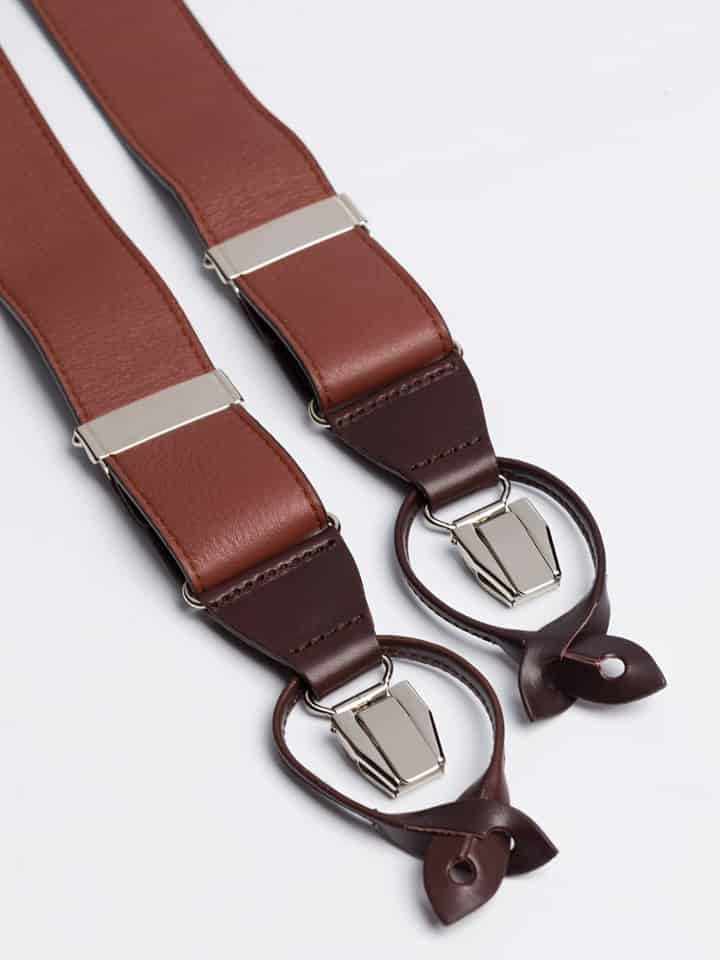 Chestnut Brown Leather Suspenders