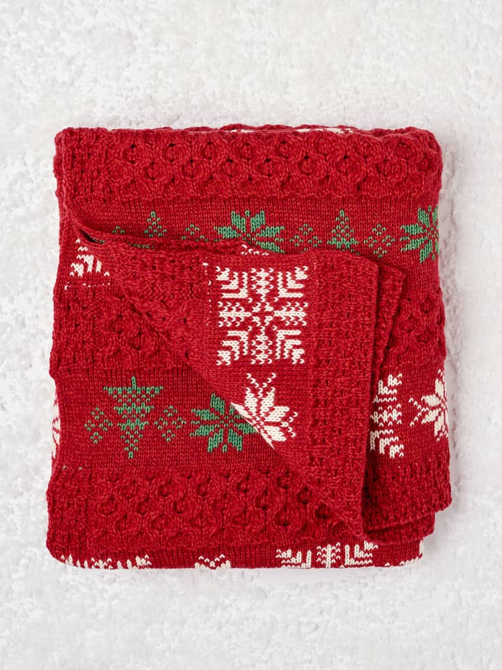 Merino Wool Christmas Throw