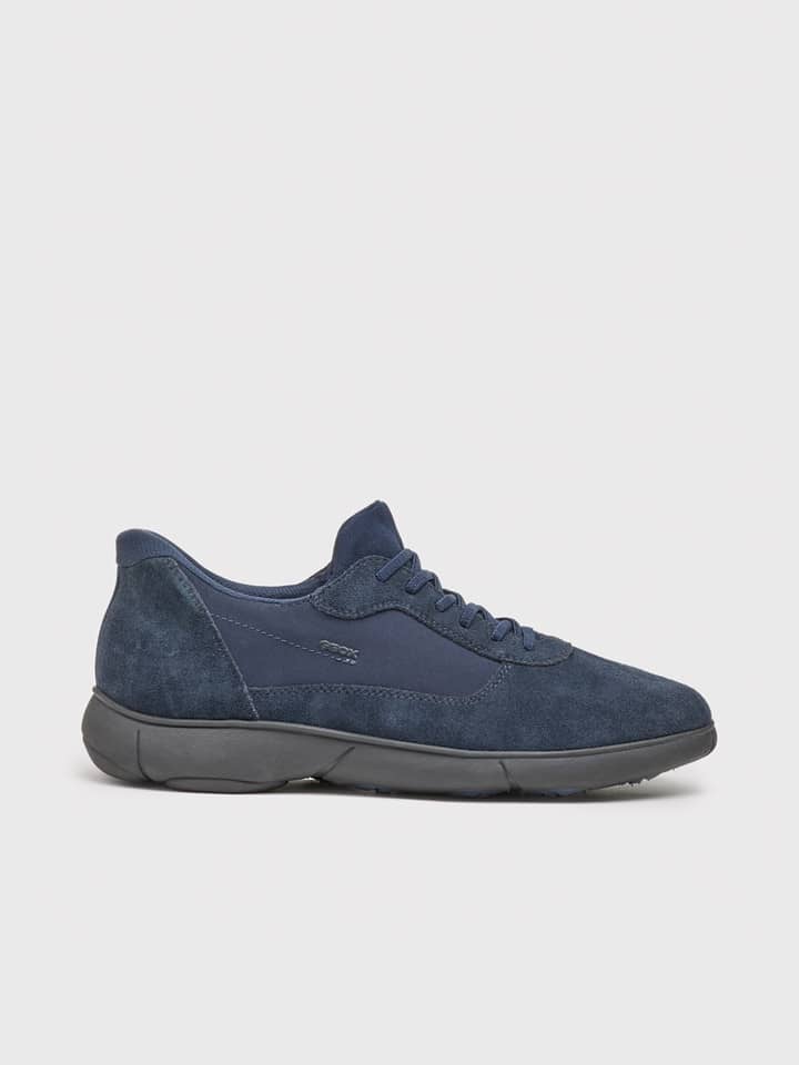 Fastfit Slip on Suede Trainer Navy Side
