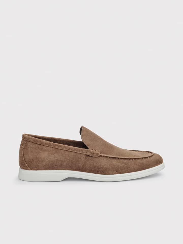 Brown Suede Loafer Side
