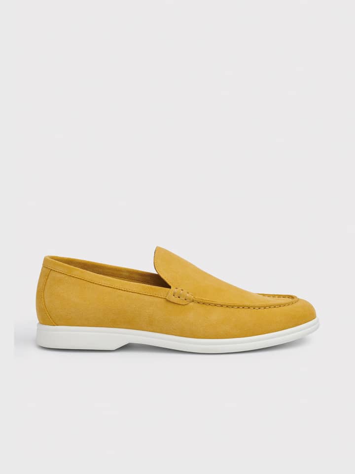 Yellow Suede Loafer Side