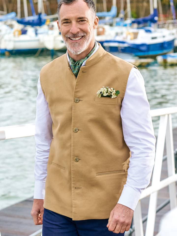 Moleskin Beige Gilet Model